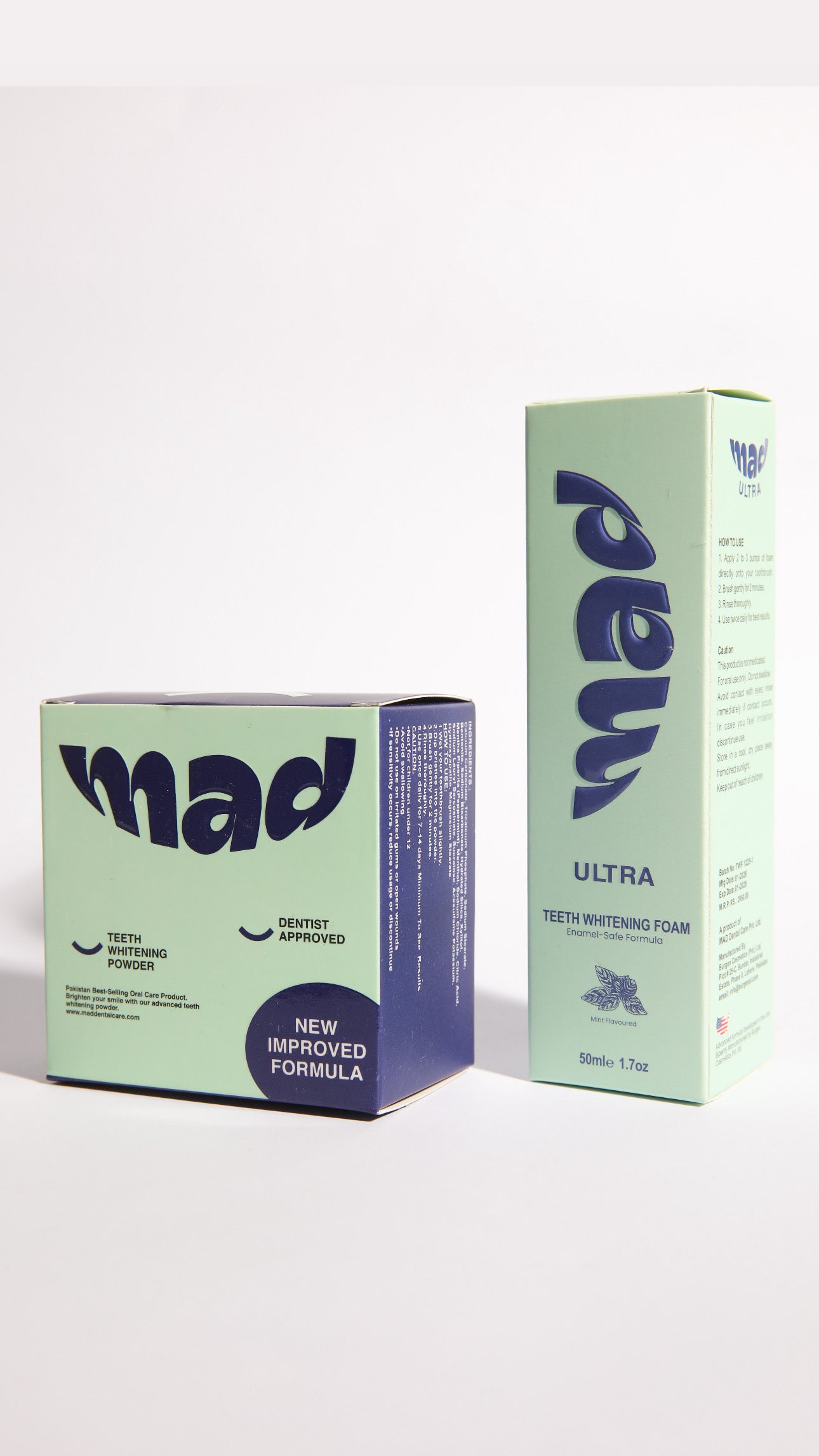 MAD Teeth Whitening Foam + MAD Teeth Whitening Powder (RECOMMENDED) 20% EXTRA DISCOUNT