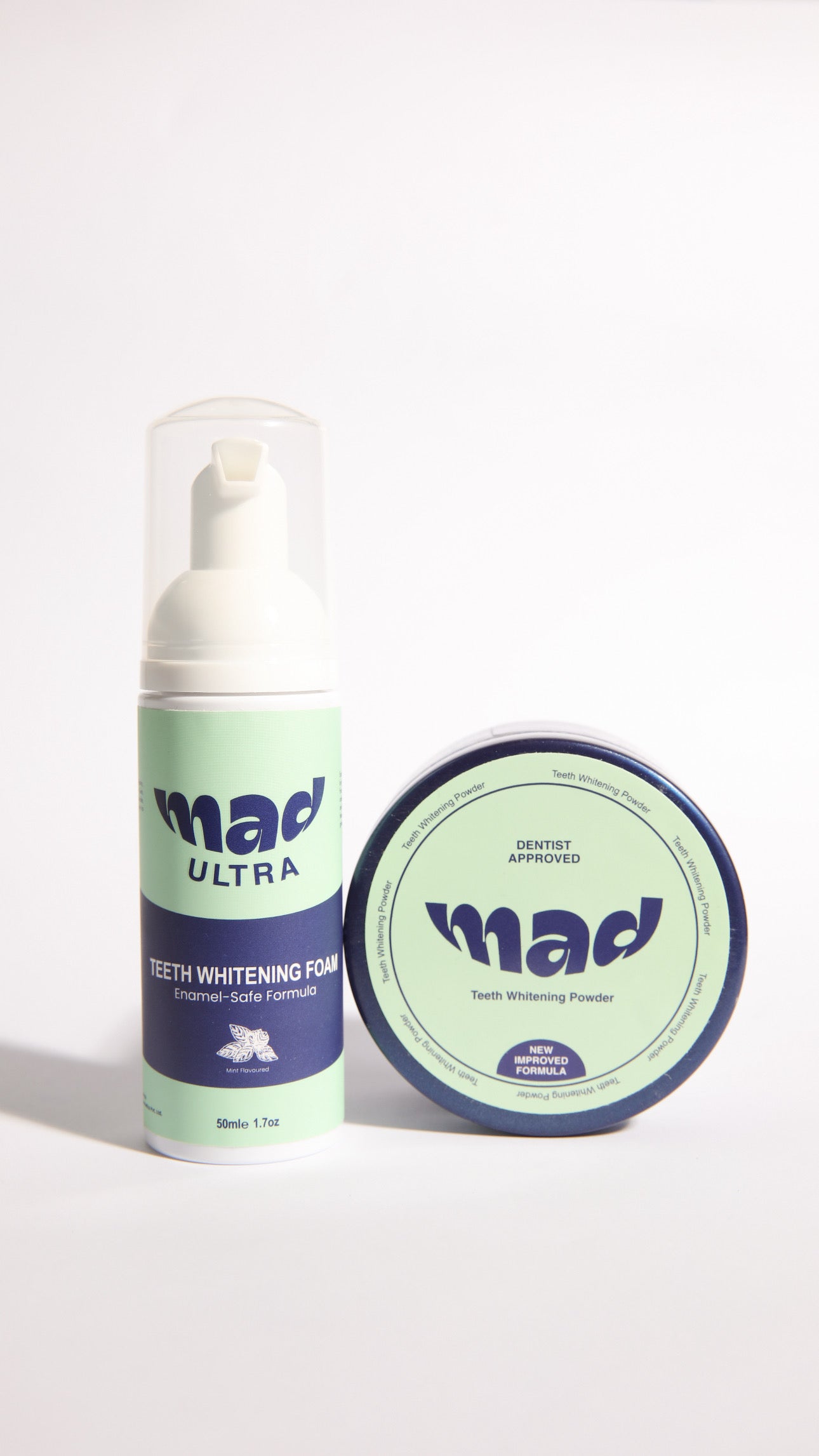 MAD Teeth Whitening Foam + MAD Teeth Whitening Powder (RECOMMENDED) 20% EXTRA DISCOUNT