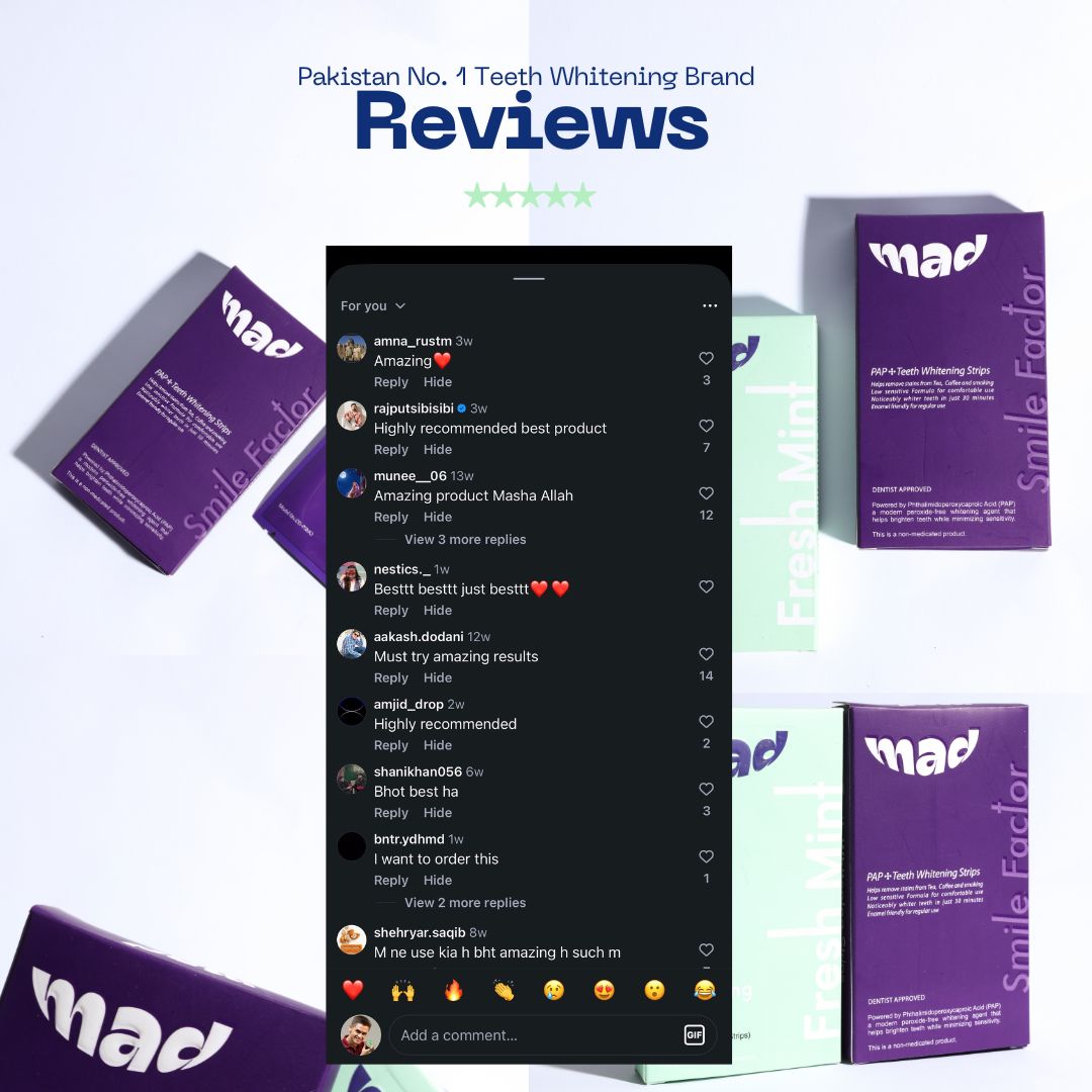 MAD Dental Purple Strips + MAD Whitening Foam AND  Whitening Powder (BEST SELLER)