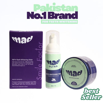 MAD Dental Purple Strips + MAD Whitening Foam AND  Whitening Powder (BEST SELLER)
